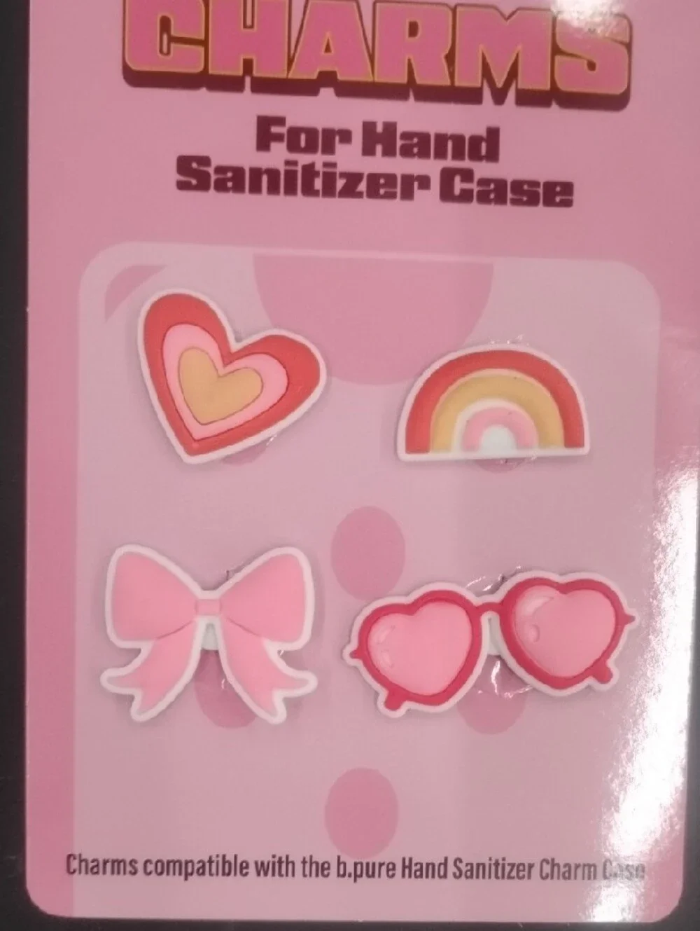 b-pure Pink Hand Sanitizer Charm Case with Decorative Charms - Picture 3 of 3
